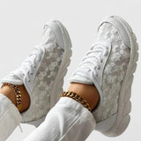 Olga – Sneakers albi cu dantelă