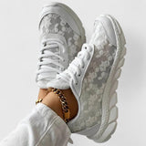Olga – Sneakers albi cu dantelă