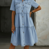 Diana – Rochie denim cu volane