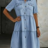 Diana – Rochie denim cu volane
