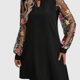 Luminița – Rochie mini cu mâneci brodate