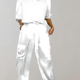 Irena – Set satinat cu pantaloni cargo