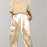 Irena – Set satinat cu pantaloni cargo
