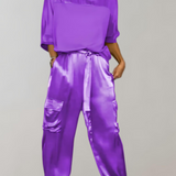 Irena – Set satinat cu pantaloni cargo