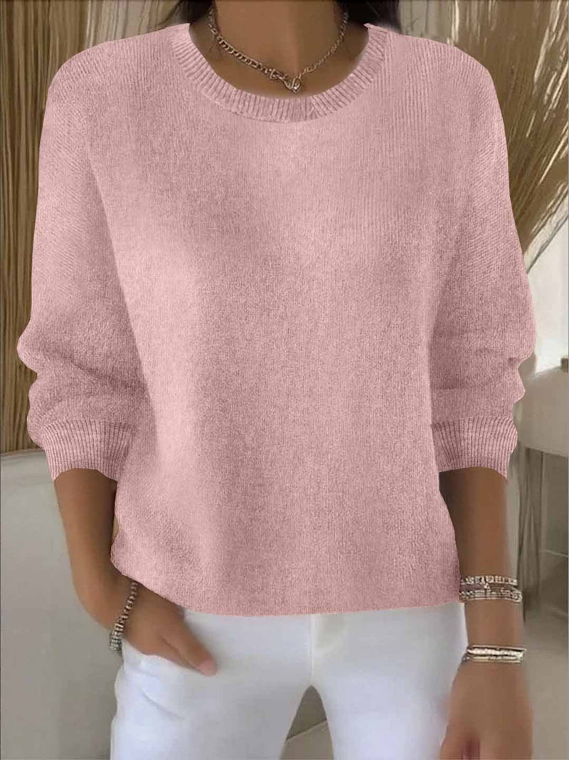 Yvonne – Pulover roz din tricot moale
