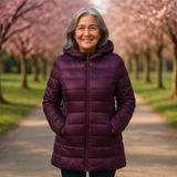 Agnes – Geacă lungă de puf violet