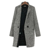 Delia – Palton în tweed alb-negru