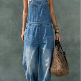 Eugenia – Salopetă denim cu crac larg