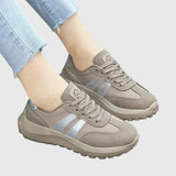 Carina – Sneakers gri cu dungi argintii