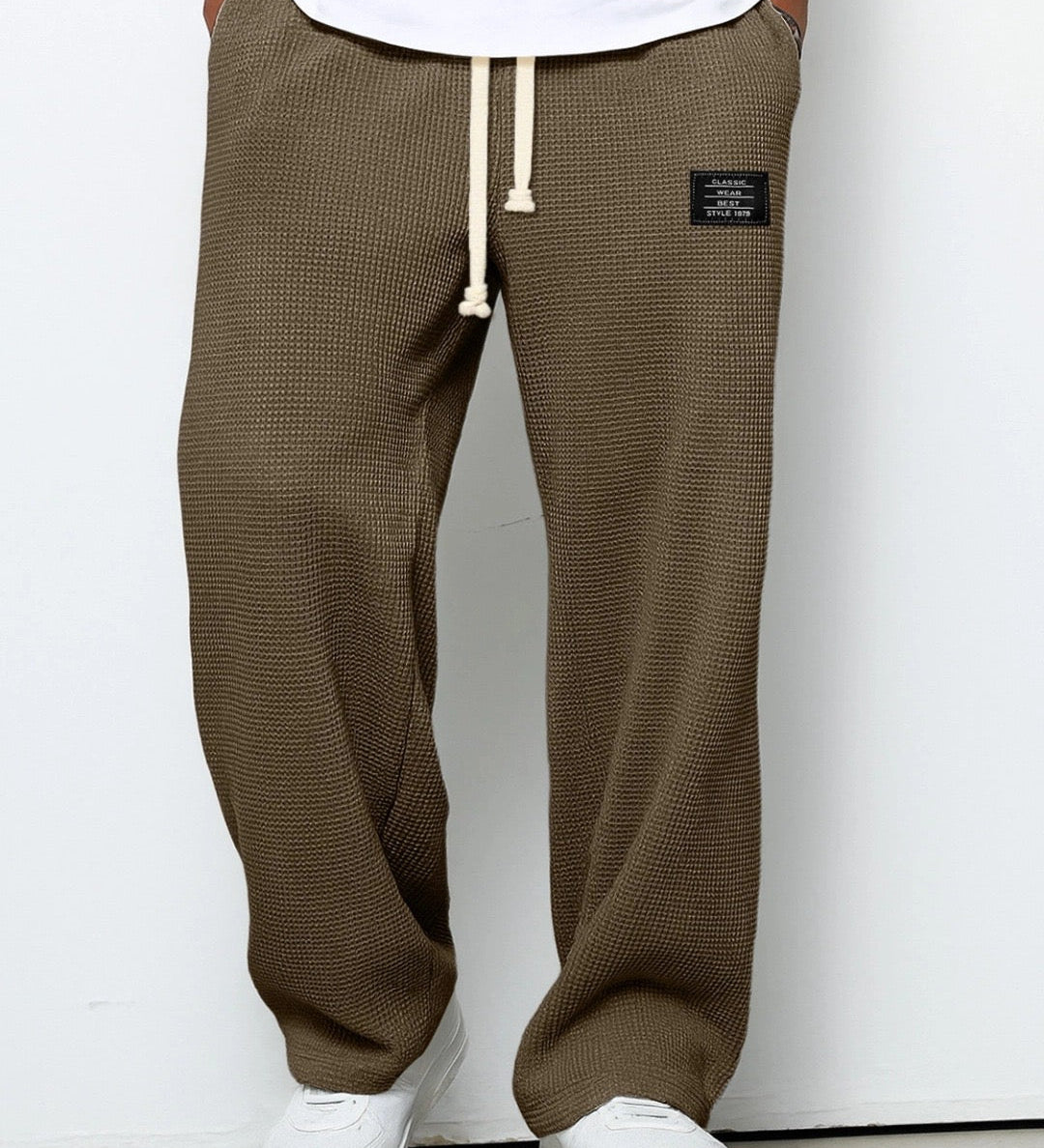 Tiberiu – Pantaloni largi cu aspect vafelat