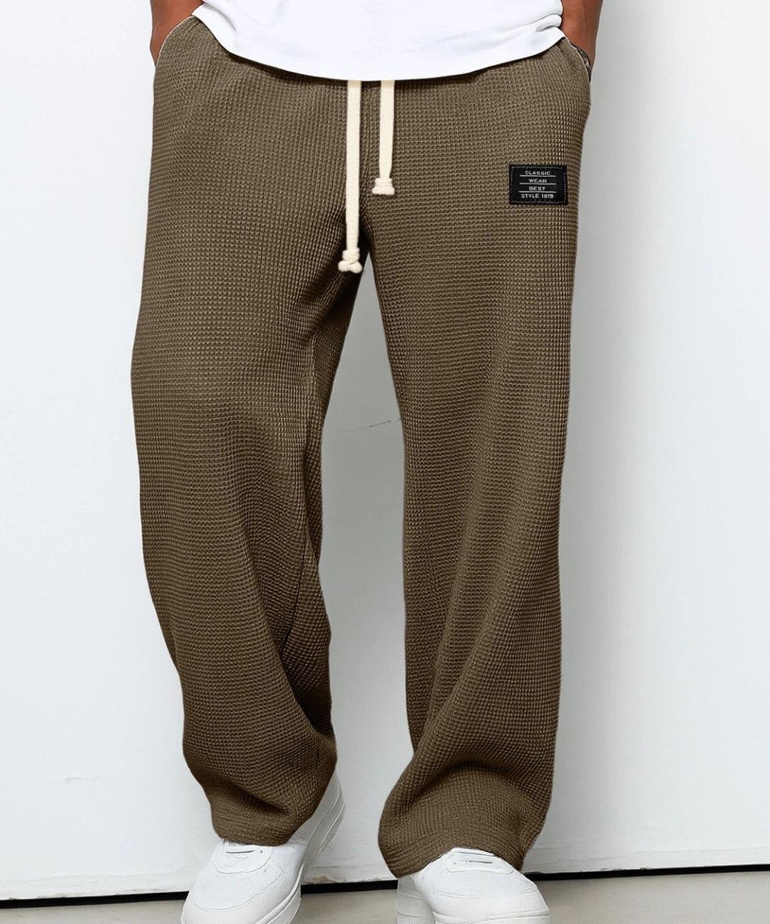 Tiberiu – Pantaloni largi cu aspect vafelat