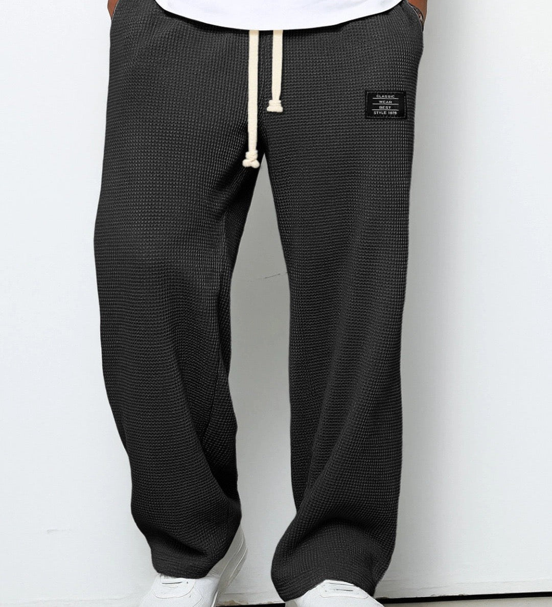 Tiberiu – Pantaloni largi cu aspect vafelat