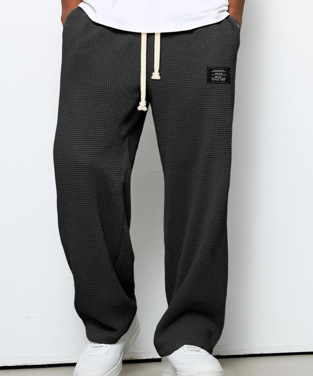 Tiberiu – Pantaloni largi cu aspect vafelat