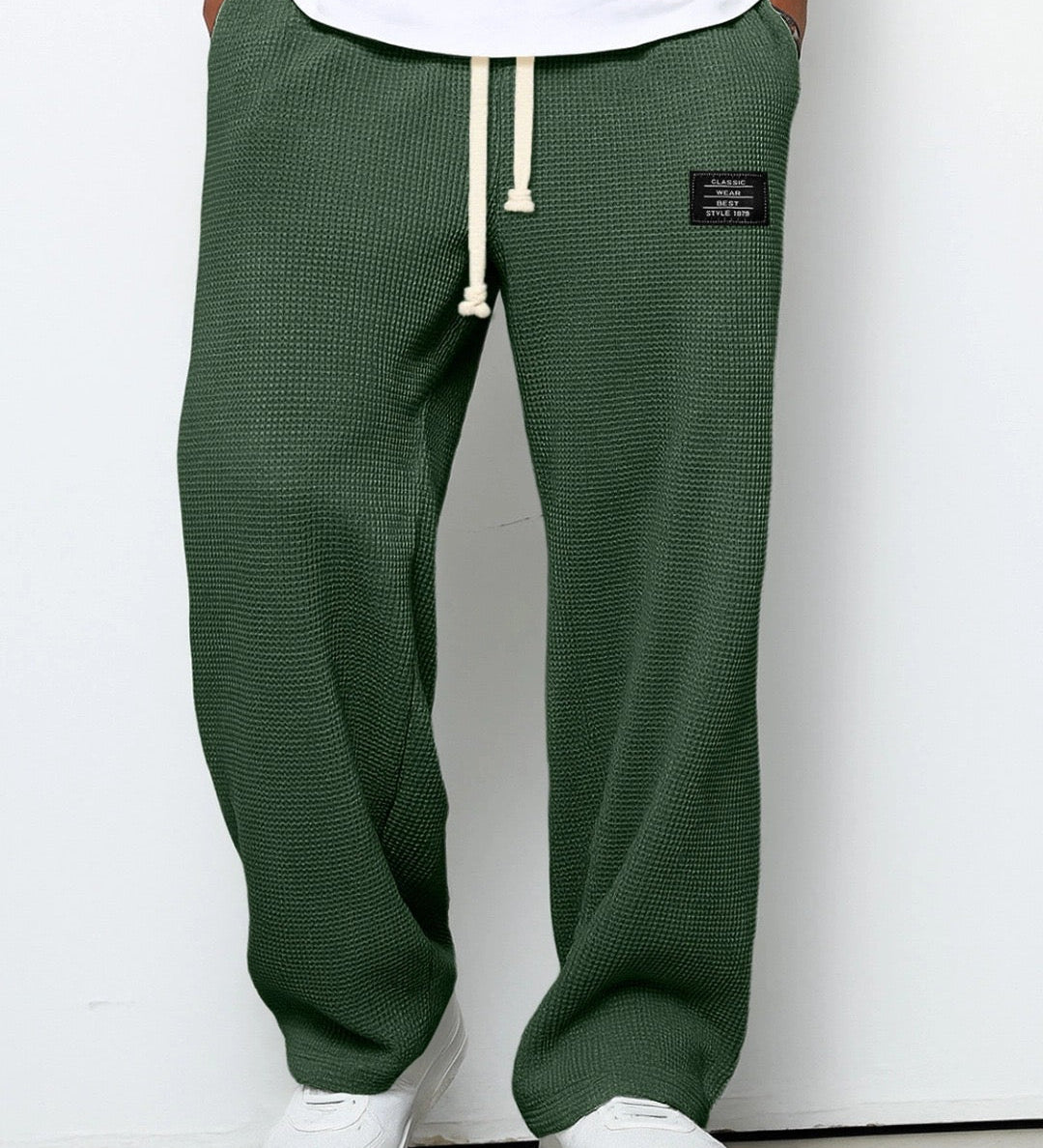 Tiberiu – Pantaloni largi cu aspect vafelat