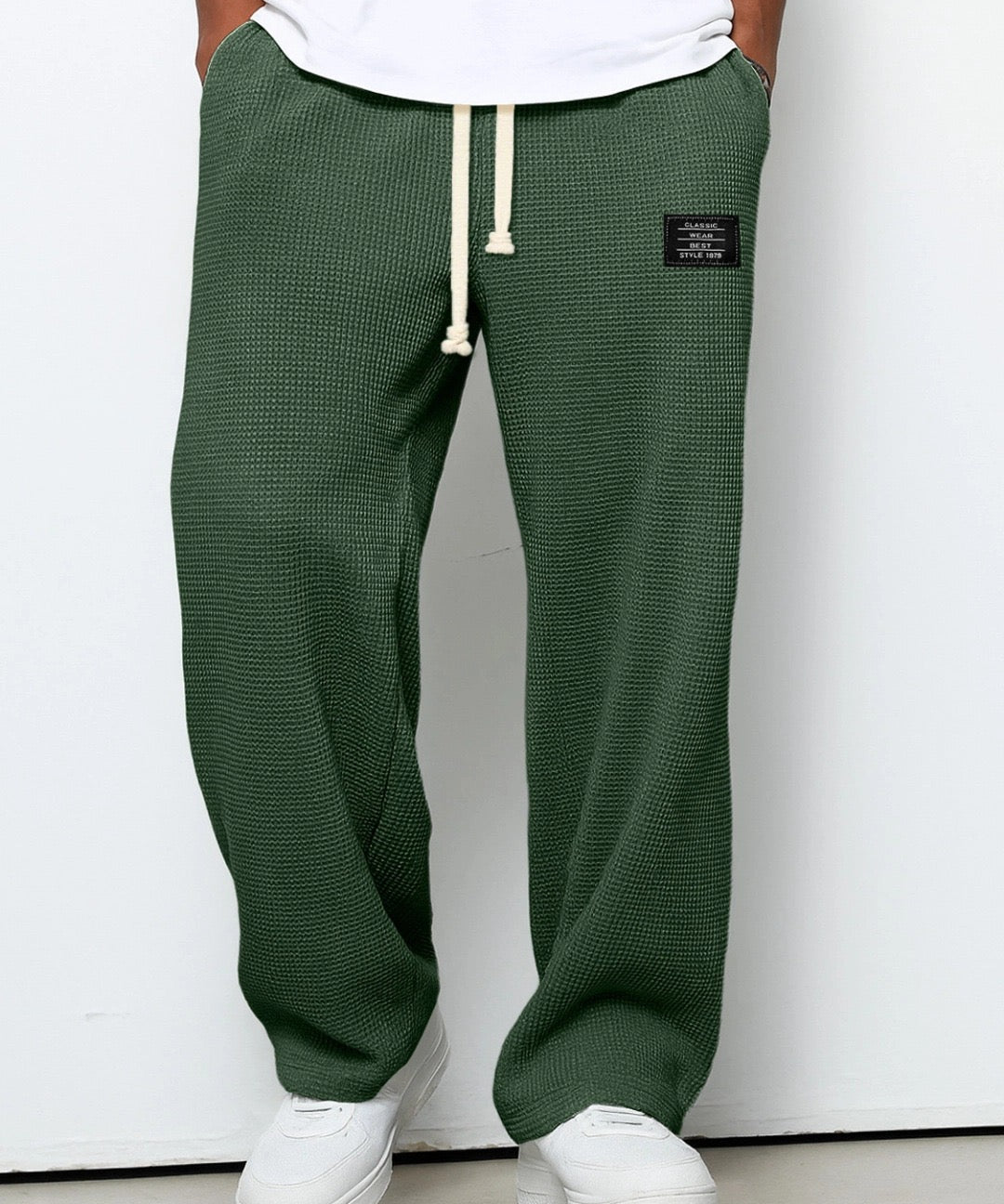 Tiberiu – Pantaloni largi cu aspect vafelat