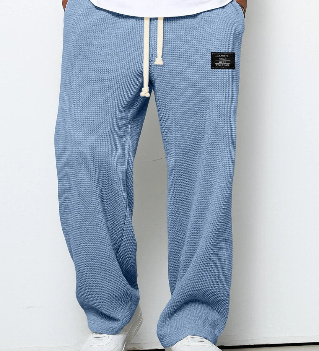 Tiberiu – Pantaloni largi cu aspect vafelat