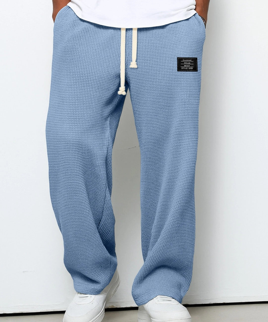 Tiberiu – Pantaloni largi cu aspect vafelat