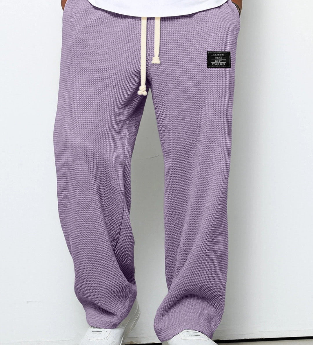 Tiberiu – Pantaloni largi cu aspect vafelat