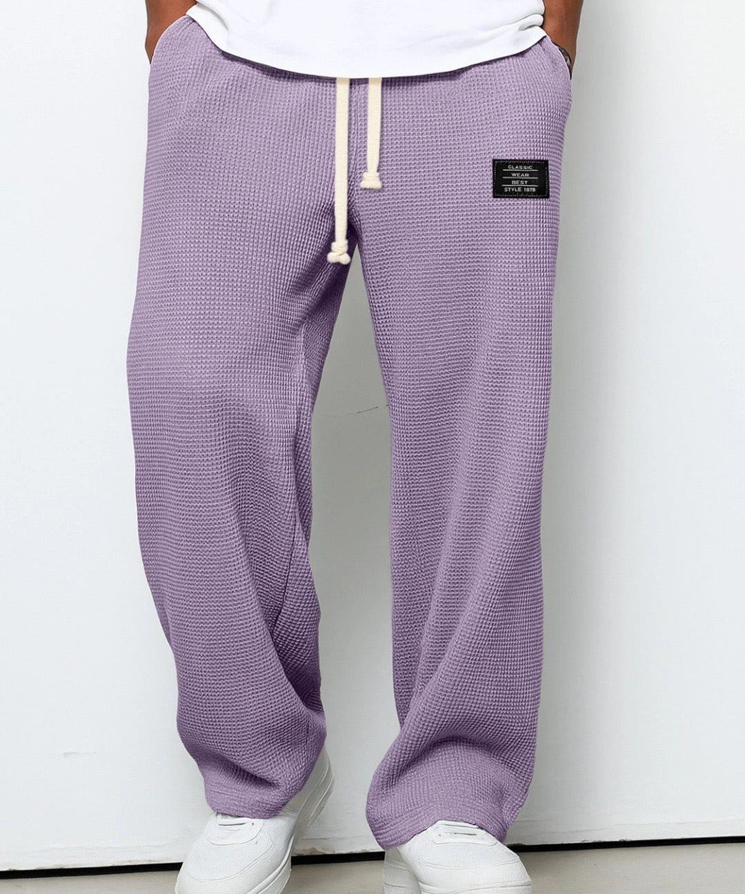 Tiberiu – Pantaloni largi cu aspect vafelat