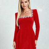 Diana – Rochie de catifea cu cristale