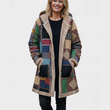 Cleopatra – Palton patchwork cu glugă