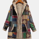 Cleopatra – Palton patchwork cu glugă