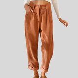 Anastasia – Pantaloni din reiat cu pense