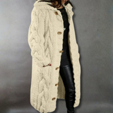 Laurentia – Cardigan lung tricotat cu glugă