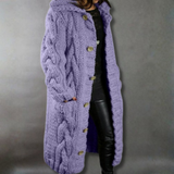 Laurentia – Cardigan lung tricotat cu glugă