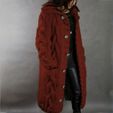 Laurentia – Cardigan lung tricotat cu glugă