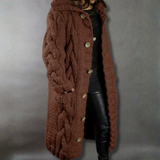 Laurentia – Cardigan lung tricotat cu glugă