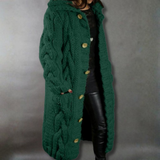 Laurentia – Cardigan lung tricotat cu glugă