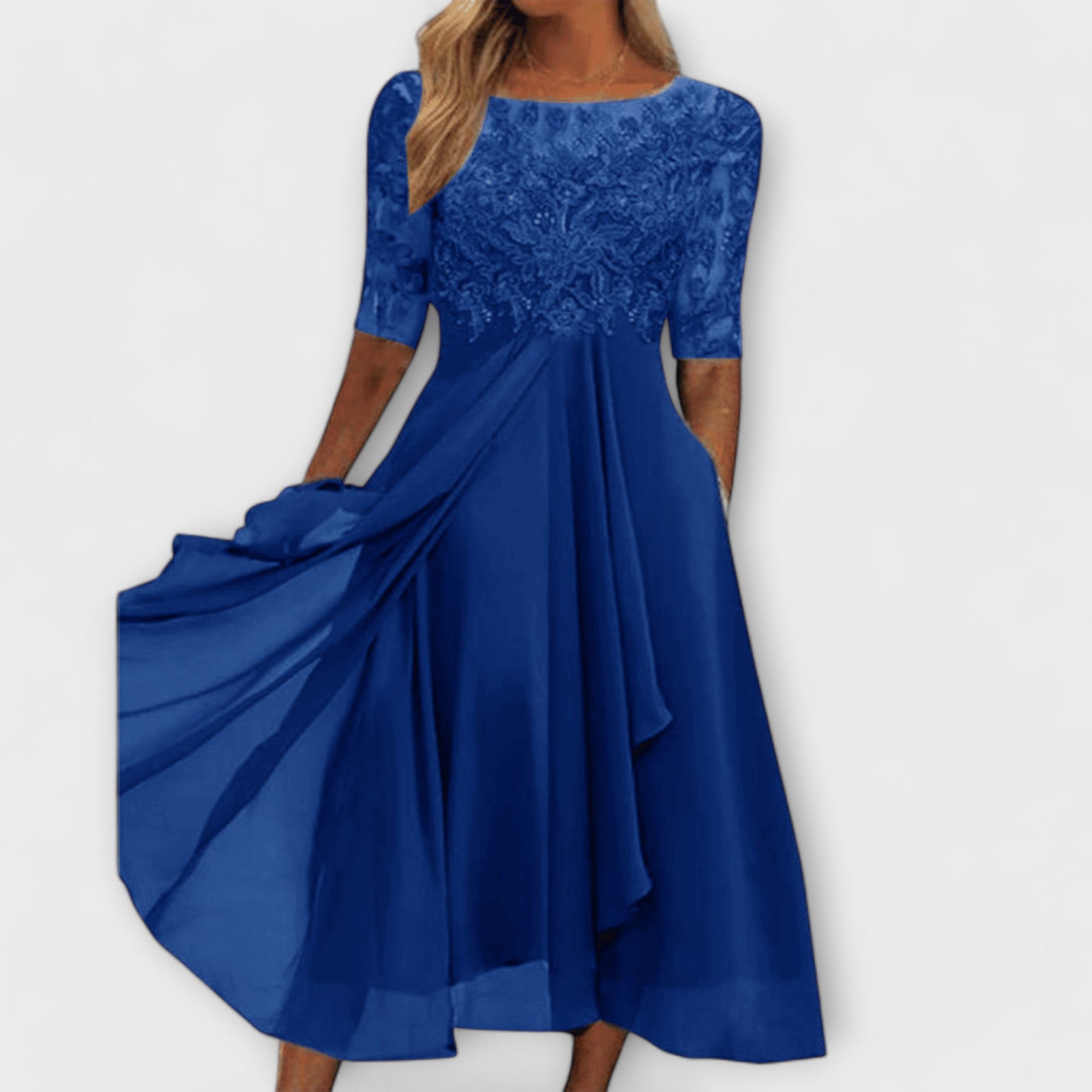 Andreea – Rochie midi cu bust brodat