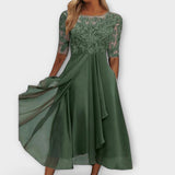 Andreea – Rochie midi cu bust brodat