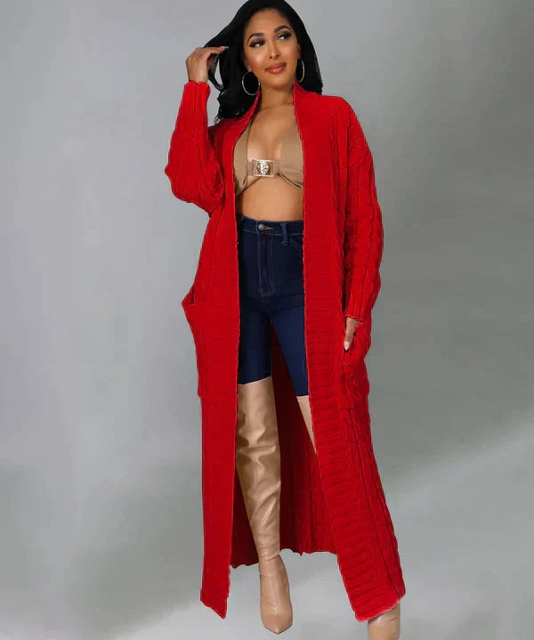 Ileana – Cardigan maxi cu împletituri