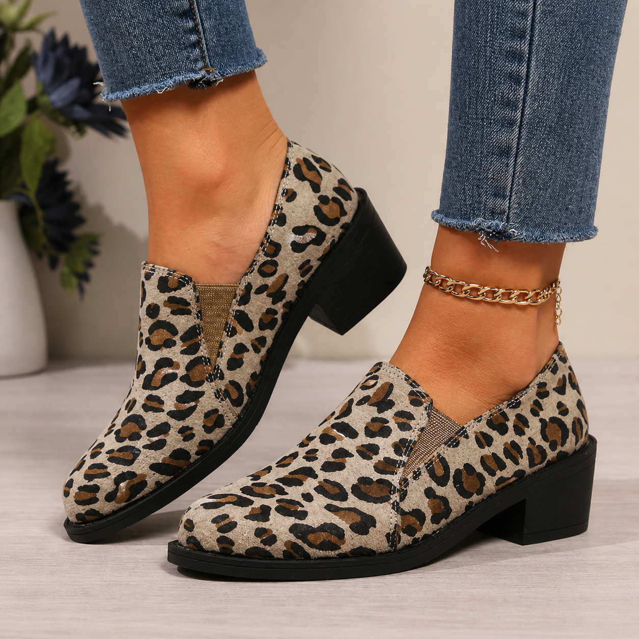 Petruța – Pantofi cu imprimeu leopard