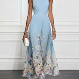 Cristina – Rochie maxi florală halter