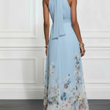 Cristina – Rochie maxi florală halter