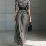 Eugenia – Rochie lungă cu nasturi