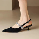 Veta – Pantofi slingback cu strasuri