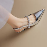 Veta – Pantofi slingback cu strasuri
