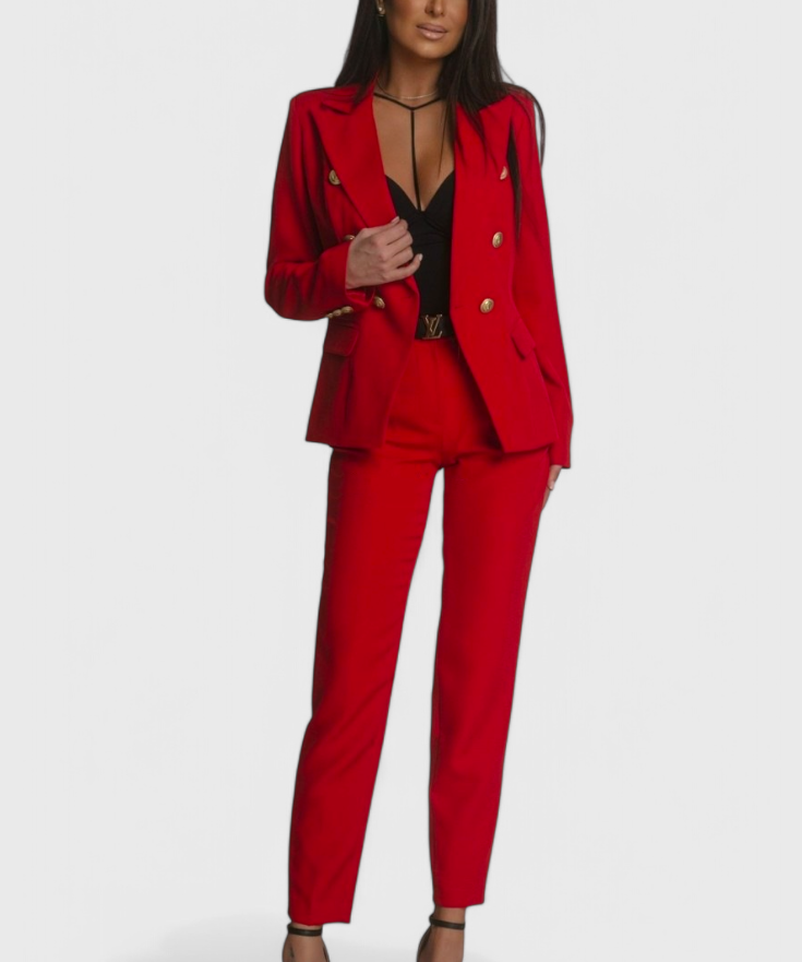 Camila – Set sacou cambrat și pantaloni