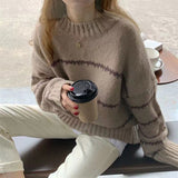 Flavia – Pulover larg cu dungi fine
