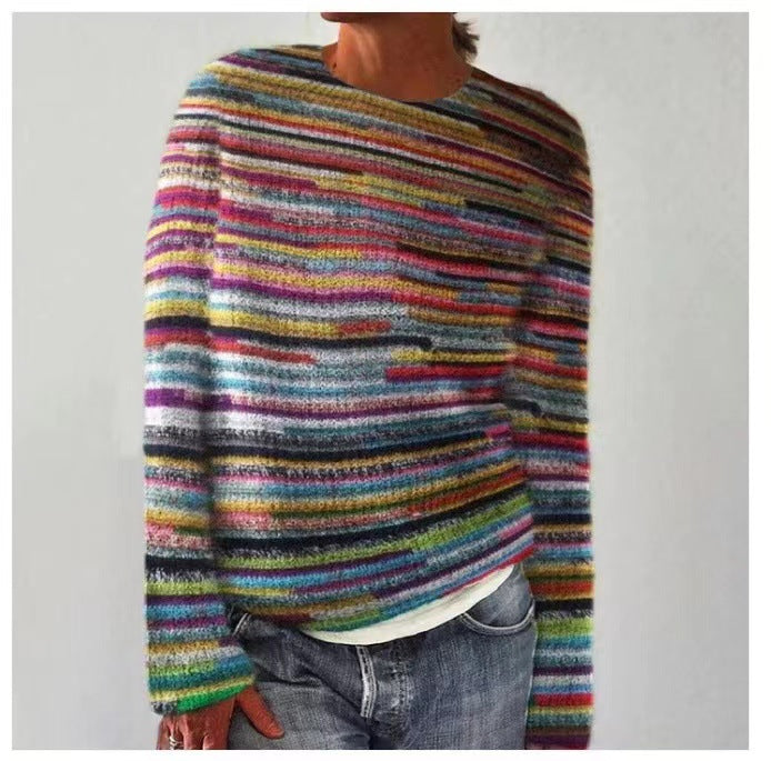 Ioanina – Pulover cu dungi multicolore