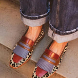 Ema – Mocasini leopard cu franjuri