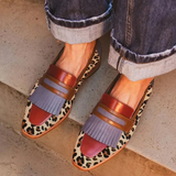 Ema – Mocasini leopard cu franjuri