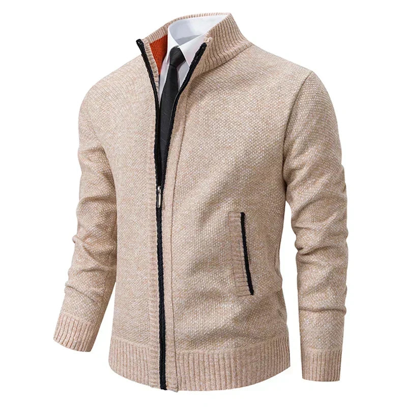 Andrei – Cardigan cu fermoar contrastant