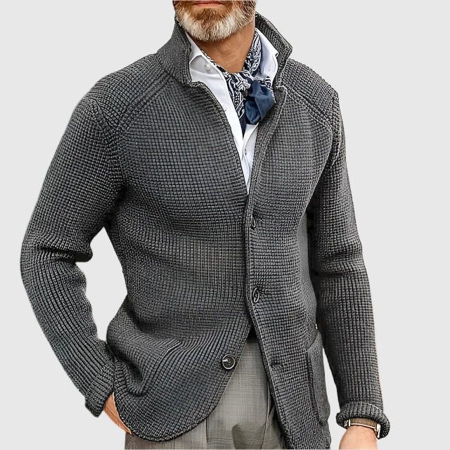 Ovidiu – Cardigan waffle cu guler