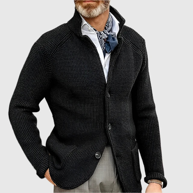 Ovidiu – Cardigan waffle cu guler