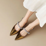 Veta – Pantofi slingback cu strasuri